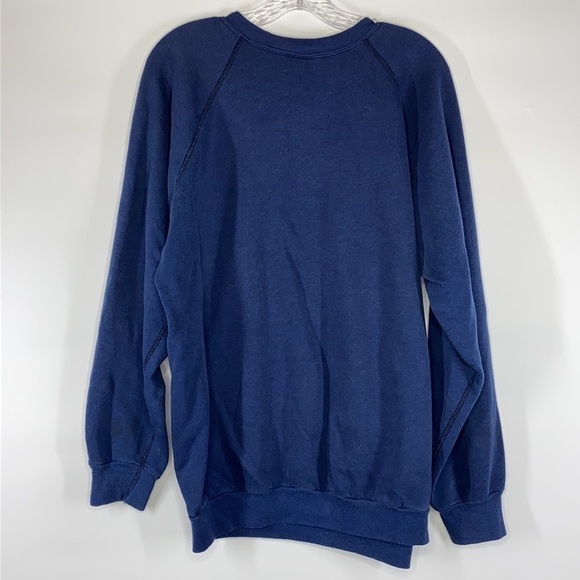 Tultex Vintage Navy Blue Raglan Sleeve Crew Neck Sweatshirt XXLT - Picture 2 of 9